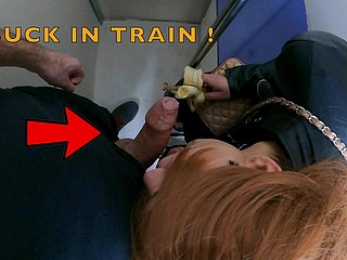 Nymphomaniac żona ssać nieznany facet w pociągu!