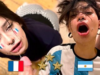 Чемпион мира Аргентины, фанат трахается французским после финала - Meg Contaminated